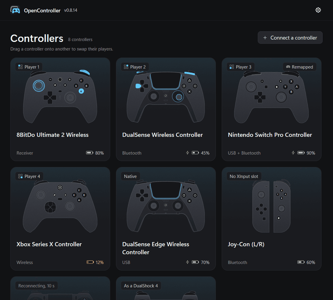 OpenController: use any controller in PC games, free